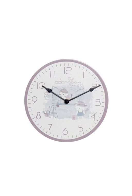 Horloge enfant en rose  24X3X24 cm