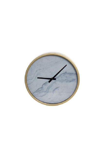 Horloge effet marbre en bleu  30X6X30 cm