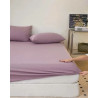 Drap housse 2x2 m+ 2 taies d'oreiller en mauve