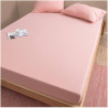 Drap housse 2x2 m+ 2 taies d'oreiller en rose