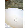 LAVABO OKA 40*60CM EN STONEX BLANC BRILLANT AVEC BONDE CLICK-CLAC