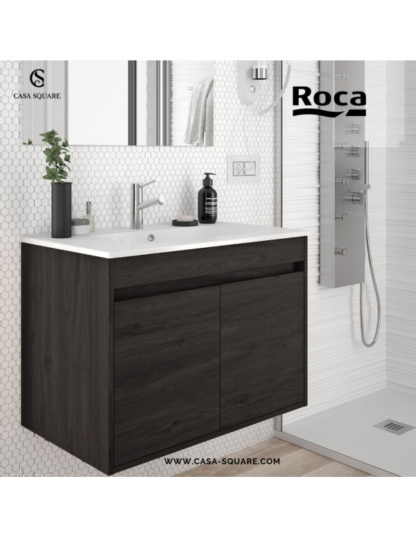 SET MEUBLE SOFIA- 80 CM ROBLE+ LAVABO 80 EN RESINE